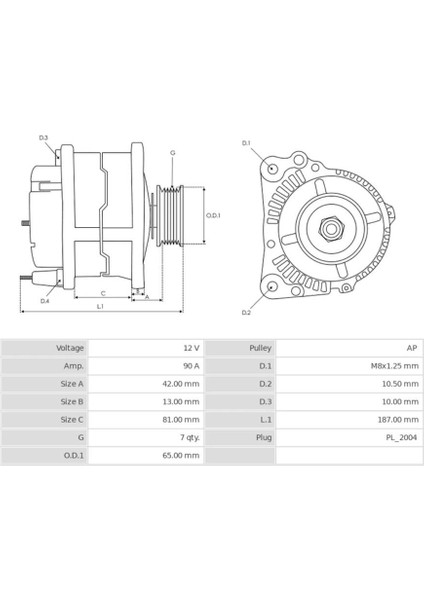 12V Alternatör Dinamo Hıtachı Tipi 90 A (L-S) Isuzu D-Max 2.5 Td 2005-2012 fırsatları