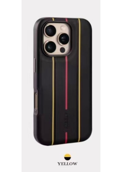 iPhone 15 Puloka Premium Design Kılıf – Şık 3 Çizgili Siyah Tasarım