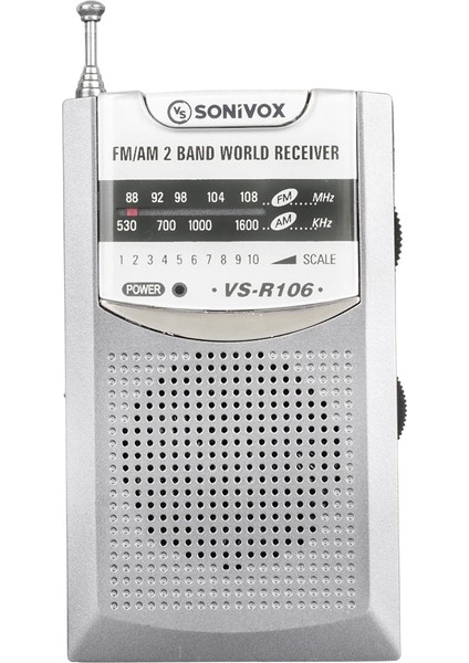 Gri Renk Cep Tipi Analog Fm Radyo VS-R106