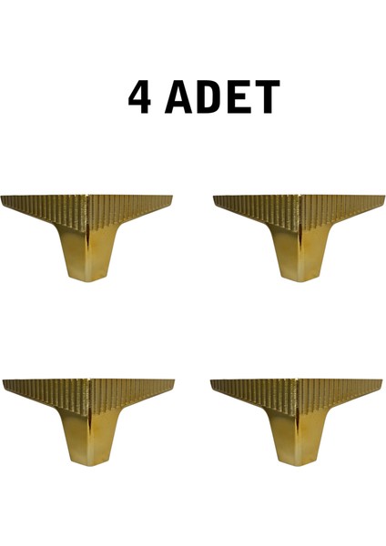 Kanepe Koltuk Tv Ünitesi Konsol Yükseltme Zenit Model Plastik Ayak 10 cm Gold Renk 4 Adet