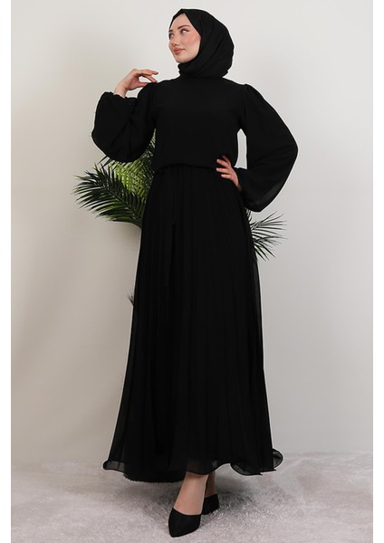 Ümra Şifon Elbise Siyah