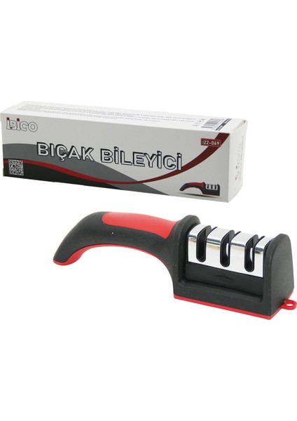 Kutulu Bıçak Bileme 3 Boğumlu Renkli Plastik Saplı (4741)