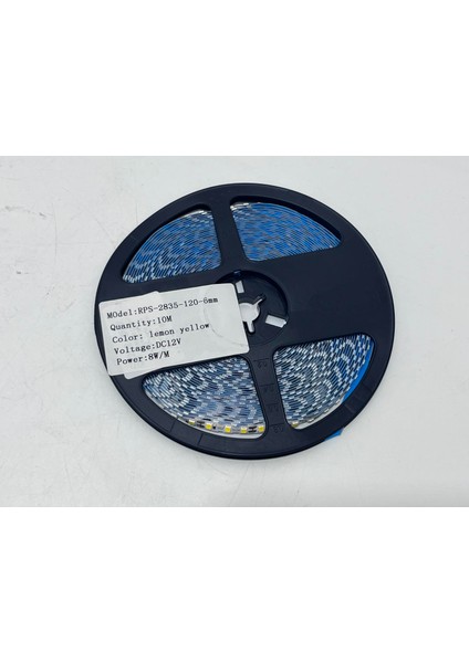 RPS-2835-120-6MM Yapışkanlı Şerit LED 10 Metre Limon Sarısı (120 Led/m - 12V)