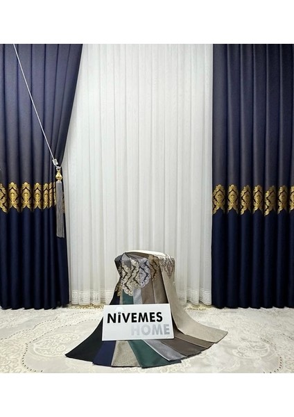Nivemeshome Tılsım Etek Işlemeli 1/3 Sık Pileli Tül Perde Apm