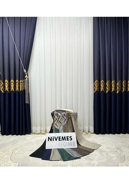 Nivemeshome Tılsım Etek Işlemeli 1/3 Sık Pileli Tül Perde Apm indirimleri