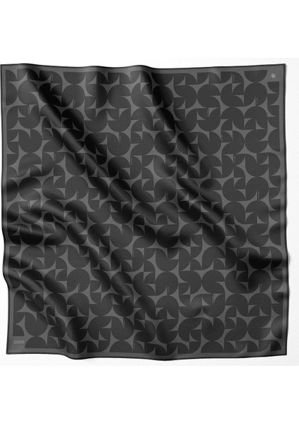 Twill Ipek Eşarp - 4117-04 Siyah Füme