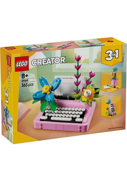 Nessiworld 31169 LEGO Creator 3in1 - Çiçekli Daktilo 363 Parça +8 Yaş