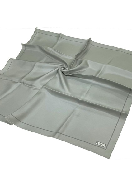 Düz Twill Ipek Eşarp - Açık Gümüş