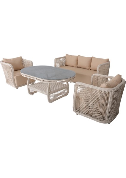 Psine | Üçlü Rattan Bahçe Oturma Grubu | 3+1+1+Sehpalı Bahçe Takımı modelleri