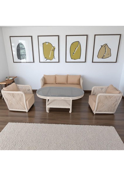 Psine | Üçlü Rattan Bahçe Oturma Grubu | 3+1+1+Sehpalı Bahçe Takımı fırsatları