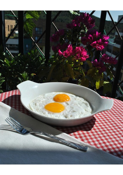 1 Adet Porselen Sahan Yumurta Sahanlığı Tatlı Tabağı 20 Cm-B