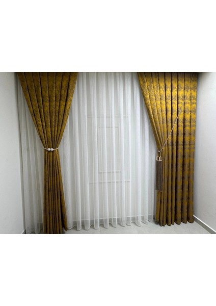 Nivemeshome Istanbul Hardal 1/3 Sık Pileli Fon Perde Apm