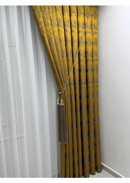 Nivemeshome Istanbul Hardal 1/3 Sık Pileli Fon Perde Apm fiyatları