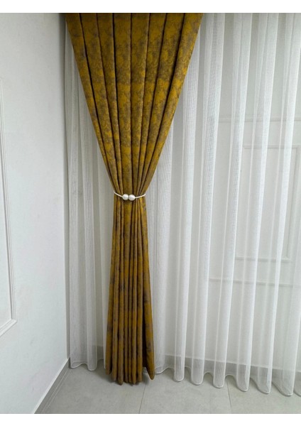 Nivemeshome Istanbul Hardal 1/3 Sık Pileli Fon Perde Apm modelleri