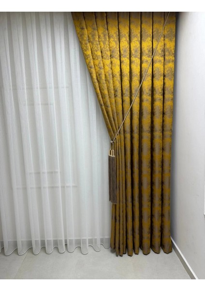 Nivemeshome Istanbul Hardal 1/3 Sık Pileli Fon Perde Apm indirimleri