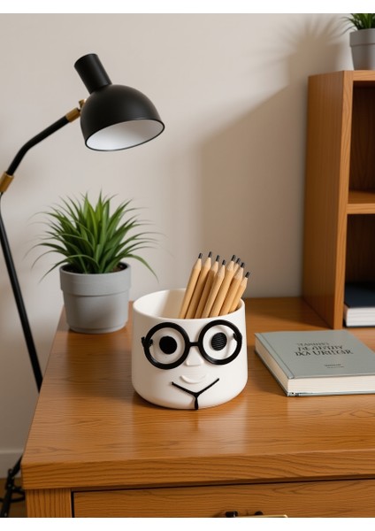 Gözlüklü Profesör Kalemlik Masaüstü Kalem Kutusu modelleri