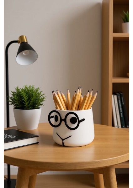 Gözlüklü Profesör Kalemlik Masaüstü Kalem Kutusu indirimleri
