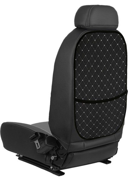 Blackline Serisi Dokuma Kumaş Oto Koltuk Arkası Koruyucu Cepli Organizer 2 Adet