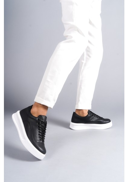 J005 Bağcıklı Ortopedik Taban Günlük Erkek Spor Sneaker Ayakkabı Bt Siyah fiyatları