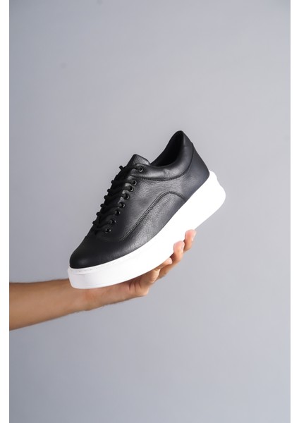 J005 Bağcıklı Ortopedik Taban Günlük Erkek Spor Sneaker Ayakkabı Bt Siyah modelleri