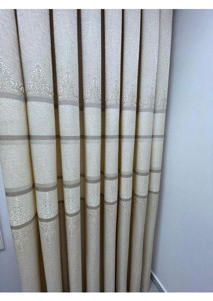 Nivemeshome Çakı FJ672069 V-115 Krem 1/3 Sık Pileli Fon Perde Apm
