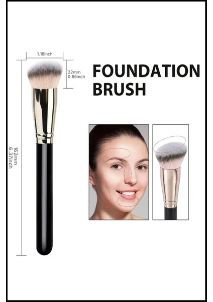 Profesyonel Oval Yapılı Fondöten Fırçası