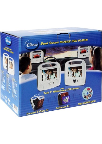 Portatif Disney DVD Player (Çift - LCD Ekran) 18 cm