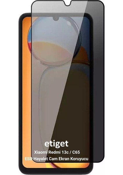 Xiaomi Redmi 13C / Poco C65 ”ESD ANTI-STATIC” Gizli Hayalet Cam Ekran Koruyucu