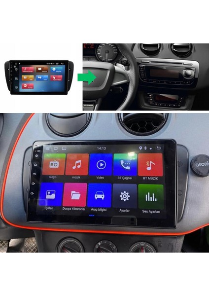 Seat Ibiza Android Multimedya Sistemi 4-32 Blueway (2009-2015)