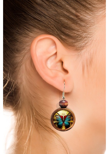 Kelebek Ahşap Küpe