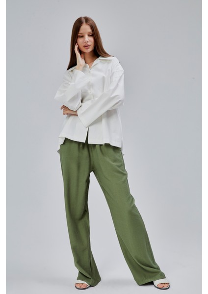 Ekru Oversize Poplin Gömlek modelleri