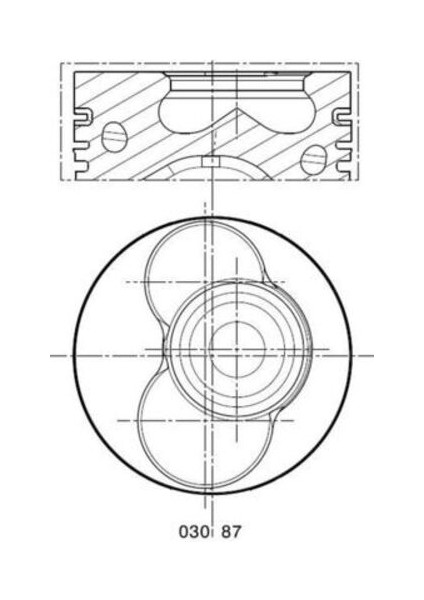 Mahle-Knecht-Behr 0308702 030PI00087102 Motor Pıston Segman 0.50 Vw T5 Axb-Axc 3.4 Sılındır 80.01 030 Pı 00087102