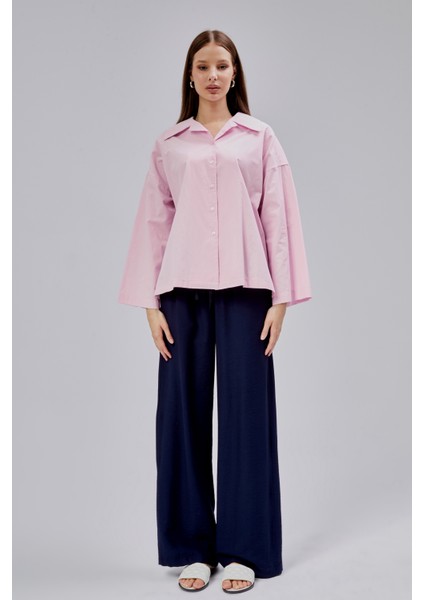 Pembe Oversize Poplin Gömlek fiyatları