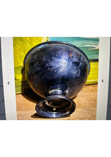 Osmanlı Dönemi Tuğralı ve Şah Damgalı 67 Gram Gümüş Sunumluk 6 cm Boyunda 8,5 cm Çapında