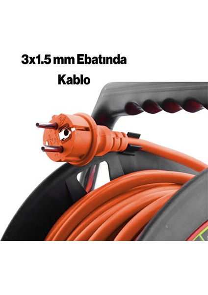 Plastik Makaralı Seyyar Cca Kablo 4 Prizli Uzatma Kablosu 3x1.5 mm 20 Metre Alüminyum Alaşım Kablosu indirimleri