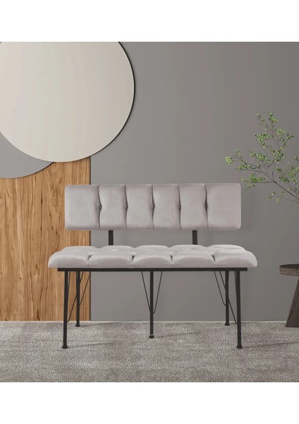 Krem Sırtlı Bank Bench Mutfak balkon Pufu