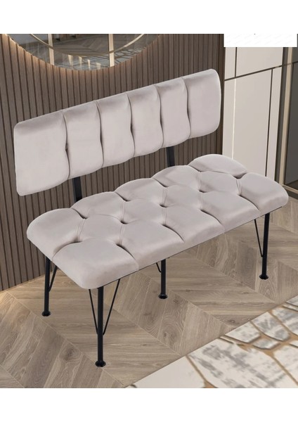 Krem Sırtlı Bank Bench Mutfak balkon Pufu