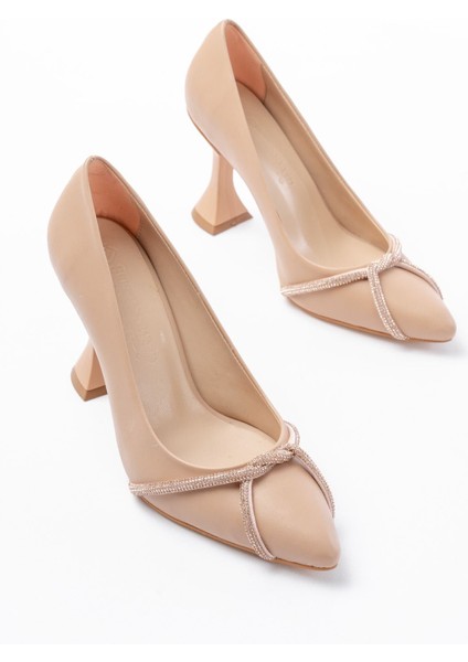 K-10 Nut Günlük Sarmal Taşlı Topuklu Kadın Ayakkabı modelleri