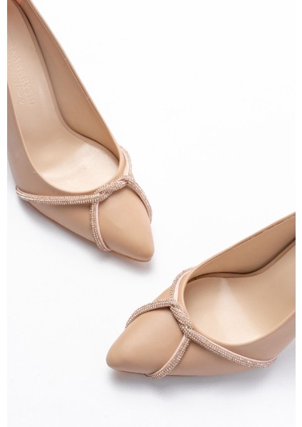 K-10 Nut Günlük Sarmal Taşlı Topuklu Kadın Ayakkabı fırsatları