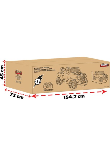 Attack Çift Kişilik 12 Volt Kumandalı Araba