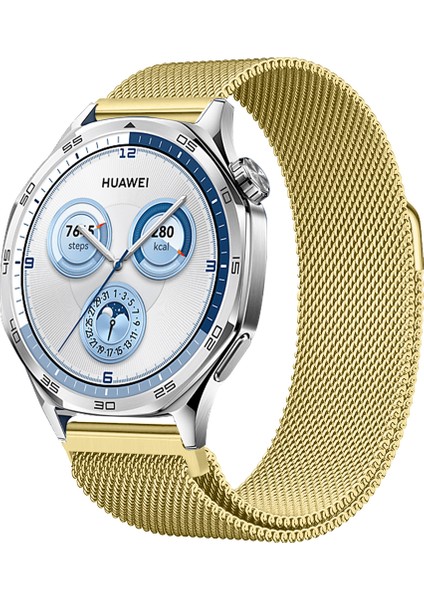 Huawei Watch Gt5 46MM Uyumlu Manyetik Milanese Loop Metal Kordon