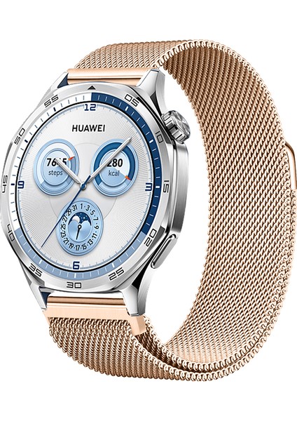 Huawei Watch Gt5 46MM Uyumlu Manyetik Milanese Loop Metal Kordon