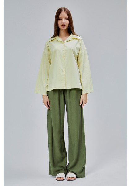 Sarı Oversize Poplin Gömlek fırsatları