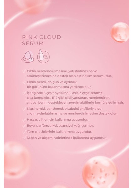 Pink Cloud Serum-Hyalüronik Asit&Cica Serum modelleri
