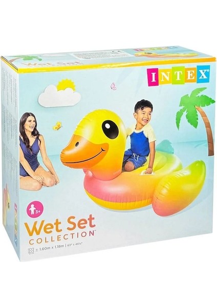 Renkli Ördek Temalı Şişme Ada, 160X118 Cm, Konforlu ve Eğlenceli Kullanım fiyatları