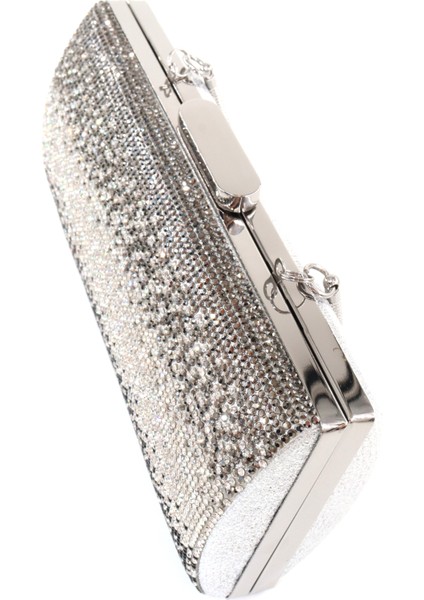 Taşlı Gümüş Abiye Çanta. Clutch Gümüş Taşlı Gece Çantası. Abiye Çanta Gümüş. Gümüş Abiye Çantası. fırsatları