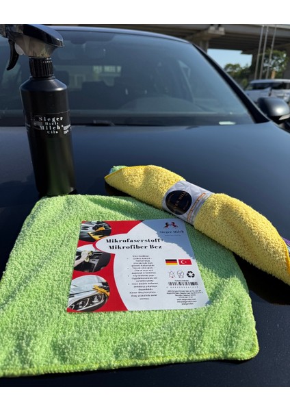 Hızlı Araç Cilası 500ML Sprey + Microfiber Bez (4'lü)