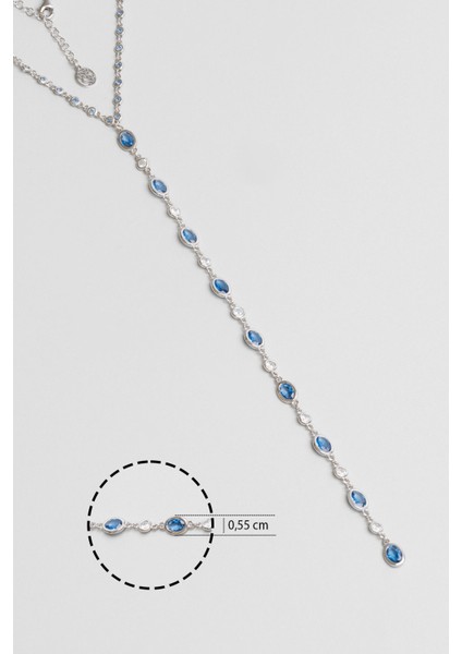 Renklerin Büyüsü 18 Ayar Beyaz Altın Kaplama 44 cm Gümüş Y Kolye fiyatları