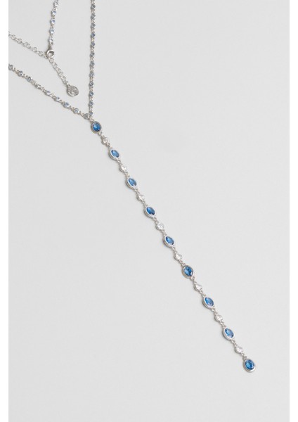 Renklerin Büyüsü 18 Ayar Beyaz Altın Kaplama 44 cm Gümüş Y Kolye fırsatları