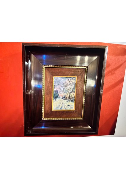 1900 Ortaları Limoges Emaye Tablo Ahşap Çerçevesinde 36,5 cm x 32 cm Çerçeve Ölçülerinde fiyatları